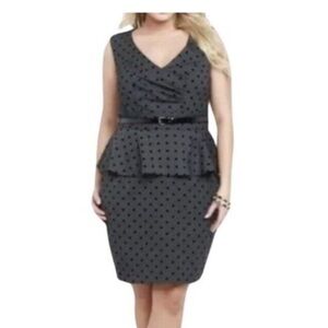 Torrid peplum grey polka dot dress Size 20